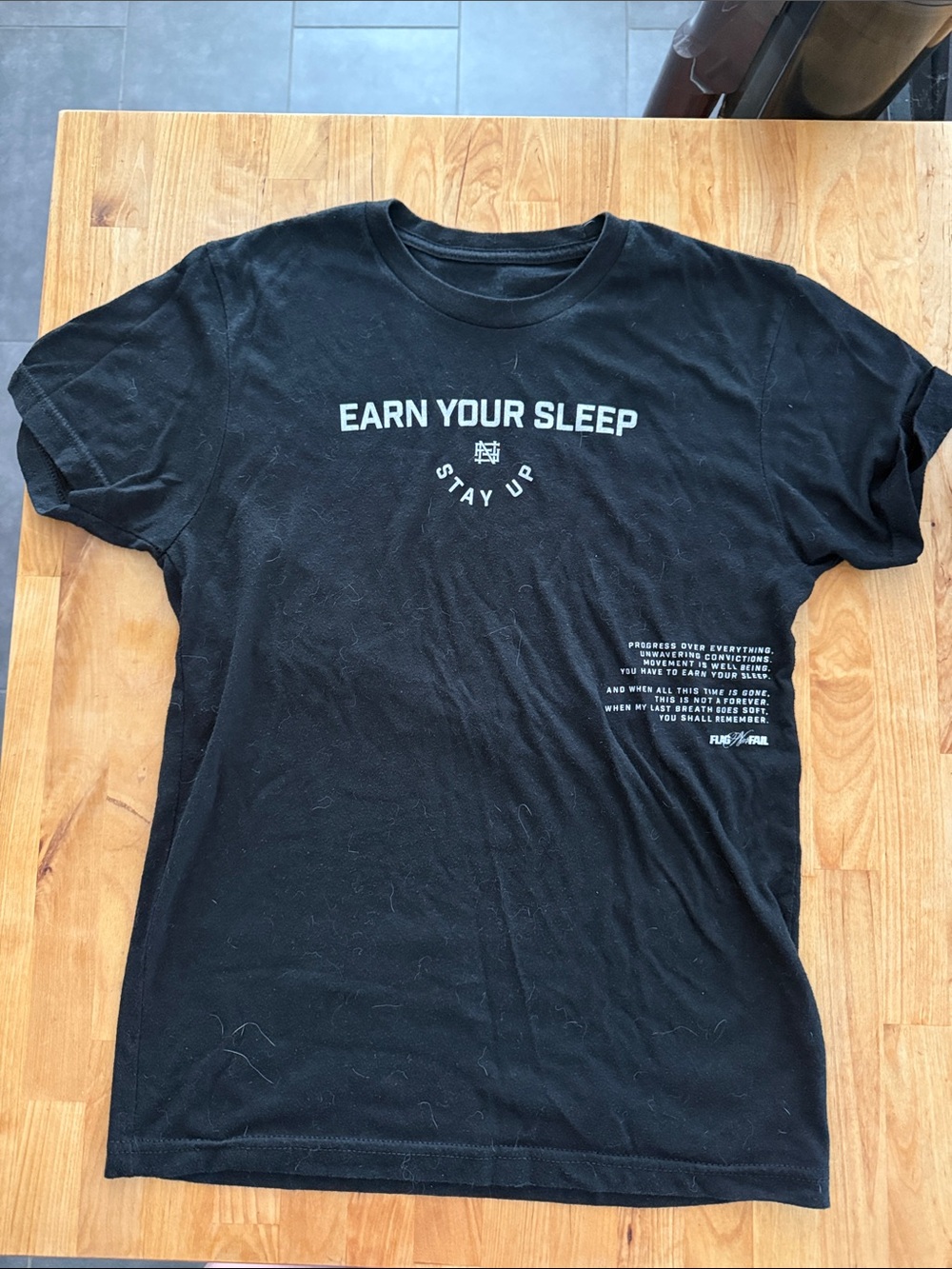 flag nor fail Black 'Earn Your Sleep' Graphic Short Sleeve Tee